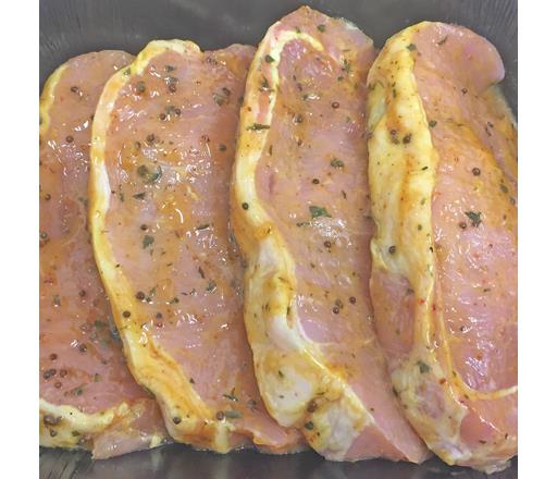 Pork loin steak in Greek Passion