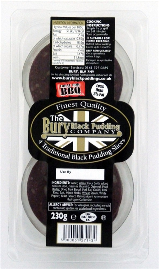 Stick Black Pudding - 4 slice pack (230g)